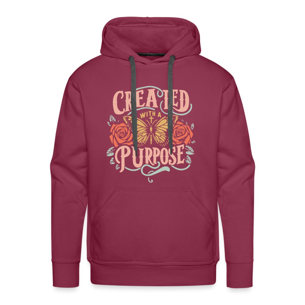 Created with a Purpose Men’s Premium Hoodie - burgundy