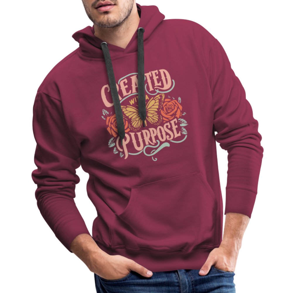 Created with a Purpose Men’s Premium Hoodie - burgundy