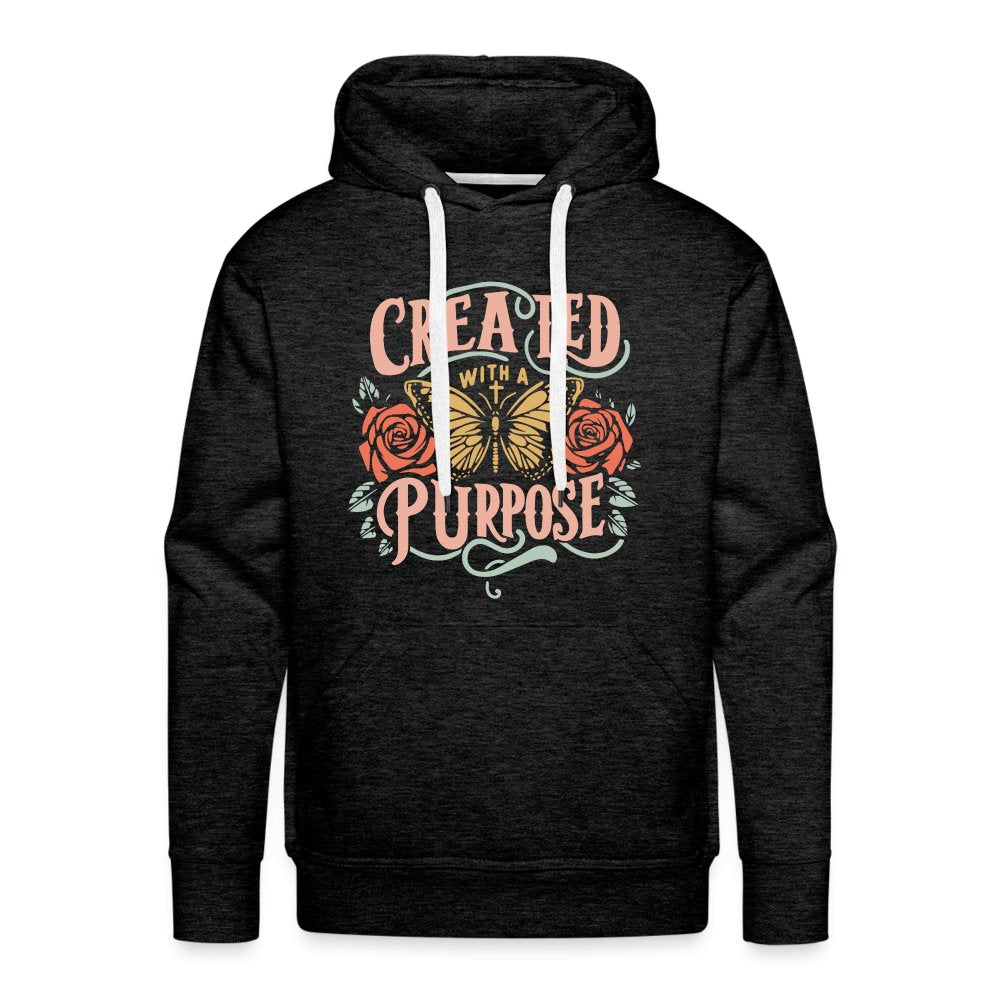 Created with a Purpose Men’s Premium Hoodie - charcoal grey