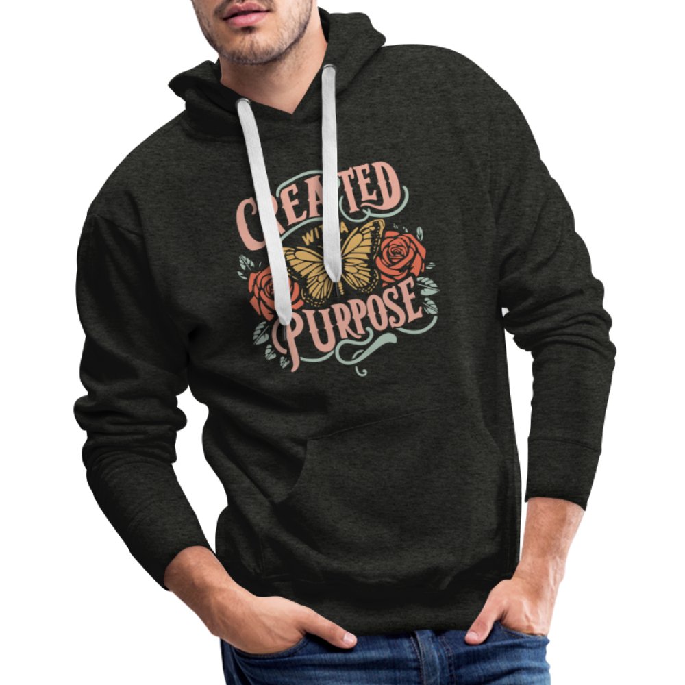 Created with a Purpose Men’s Premium Hoodie - charcoal grey