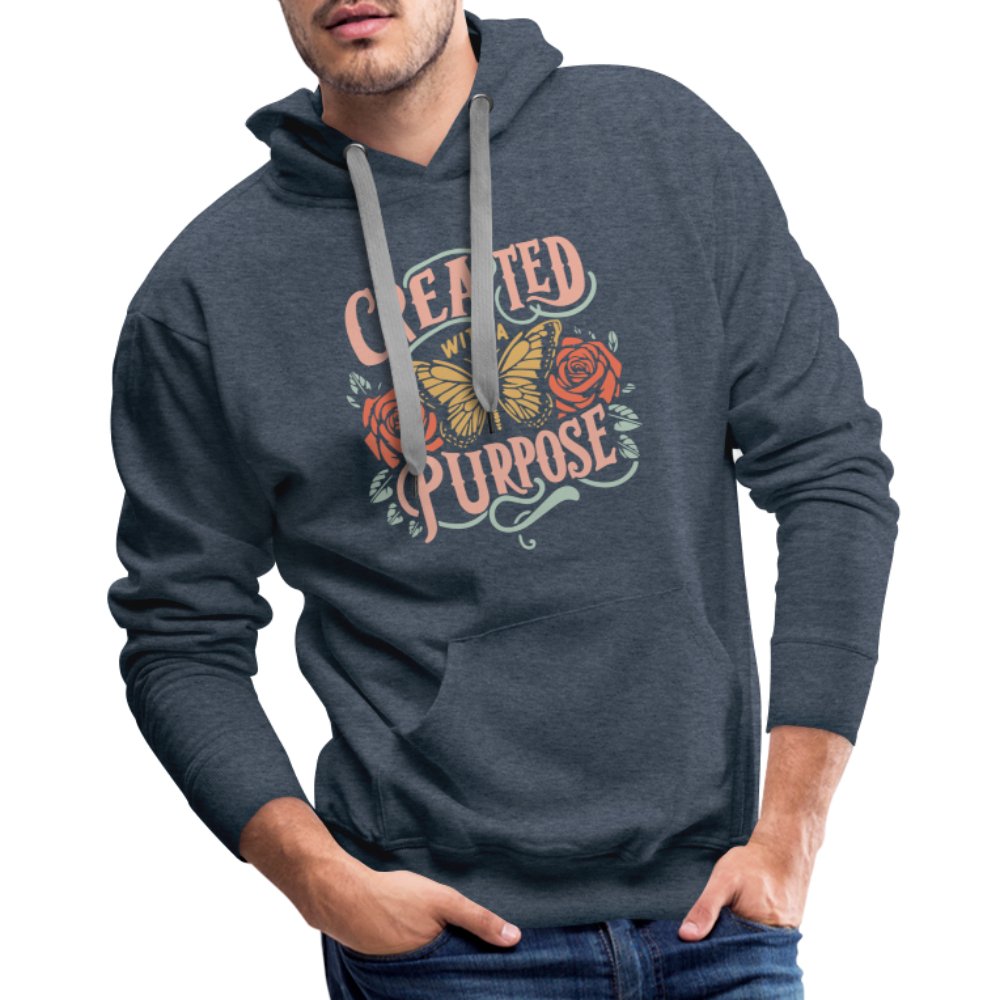 Created with a Purpose Men’s Premium Hoodie - heather denim