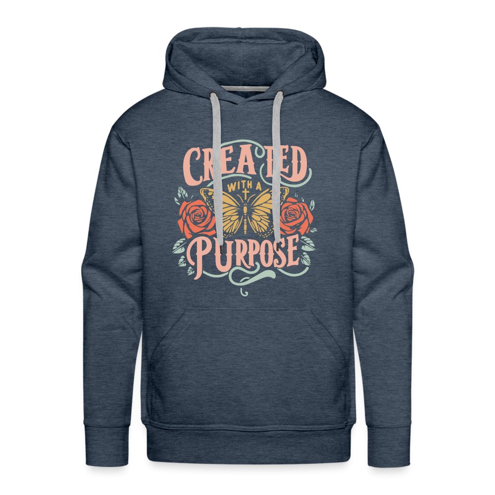 Created with a Purpose Men’s Premium Hoodie - heather denim