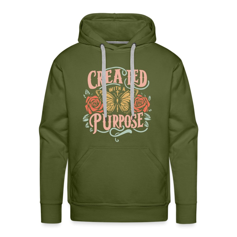 Created with a Purpose Men’s Premium Hoodie - olive green