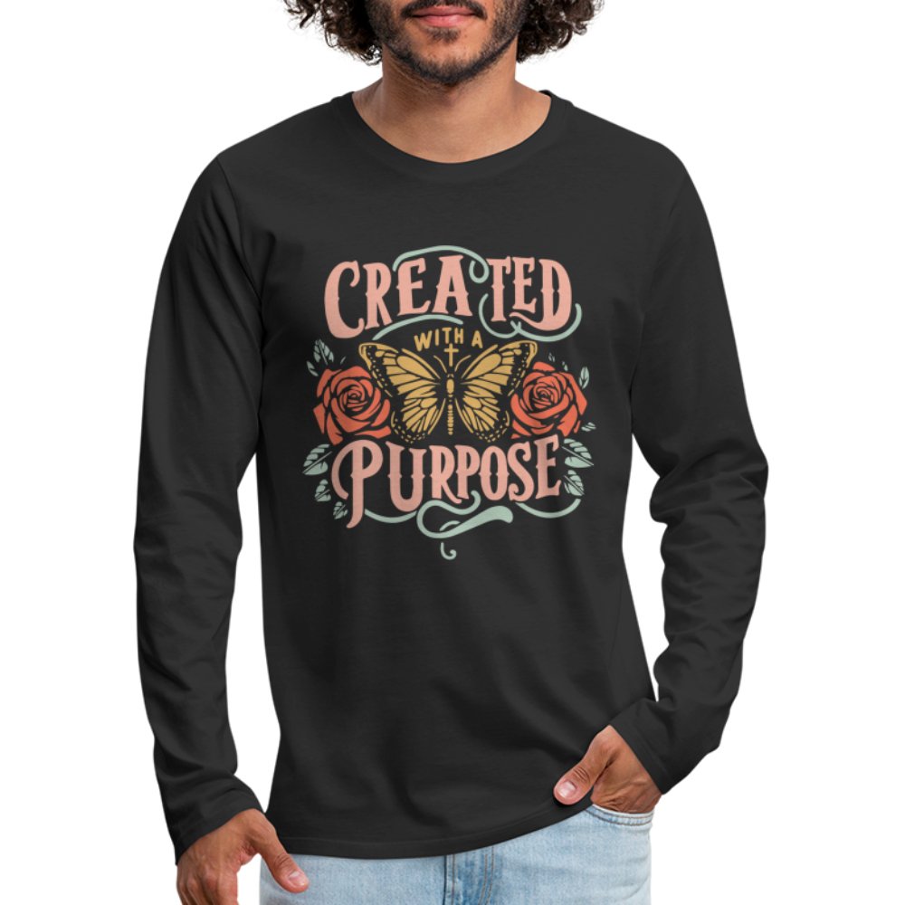 Created with a Purpose Men's Premium Long Sleeve T-Shirt - black