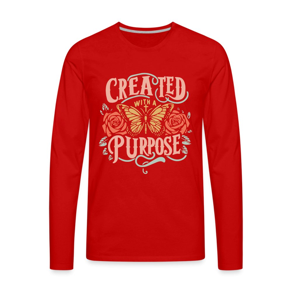 Created with a Purpose Men's Premium Long Sleeve T-Shirt - red