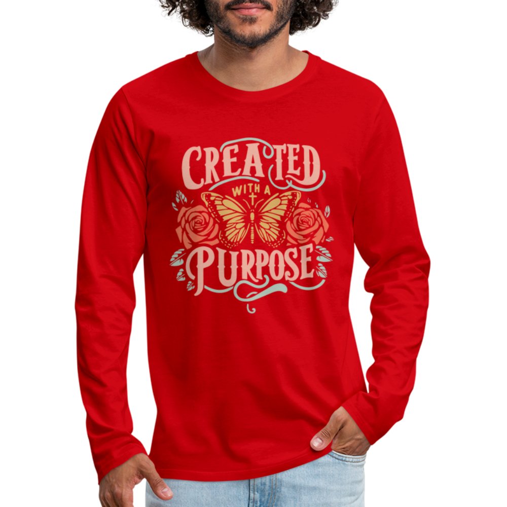 Created with a Purpose Men's Premium Long Sleeve T-Shirt - red