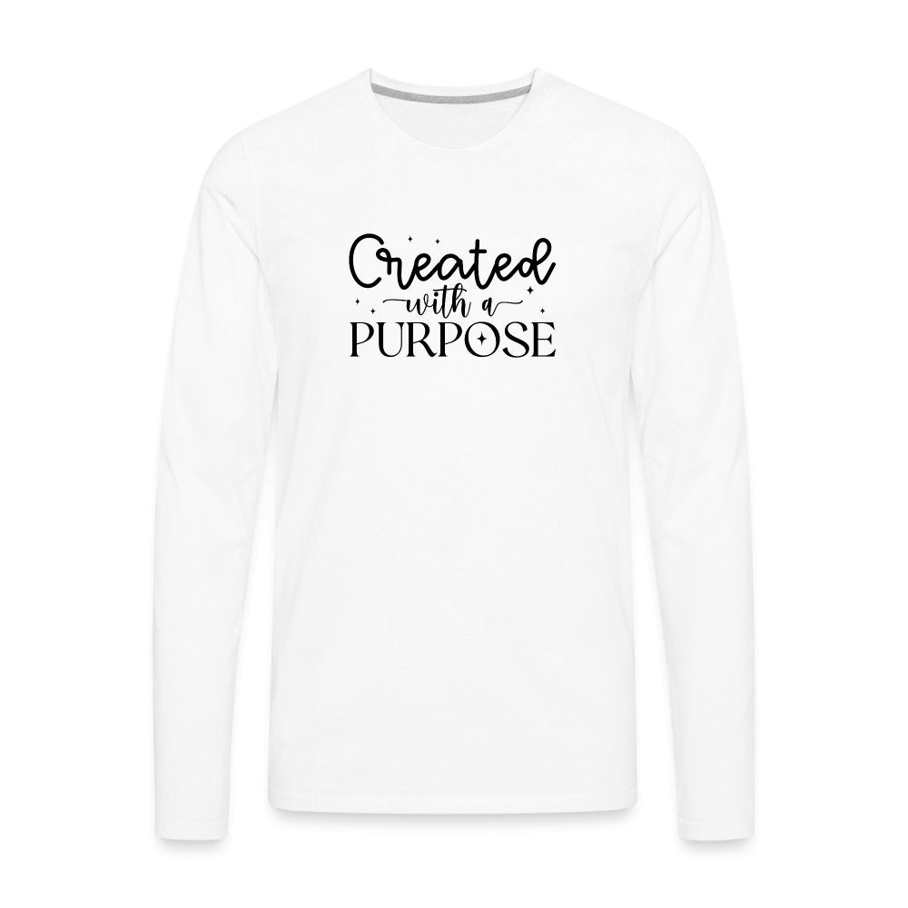 Created with a Purpose Men's Premium Long Sleeve T-Shirt - white