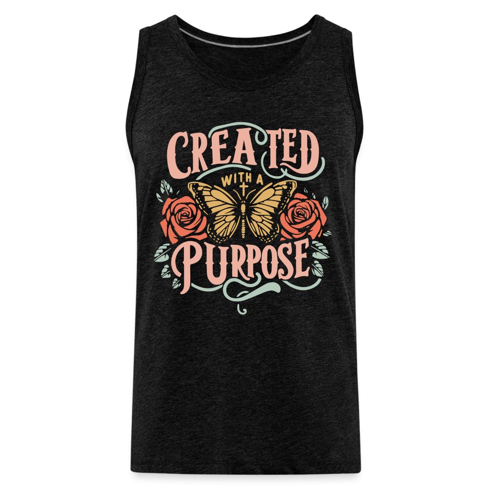 Created with a Purpose Men’s Premium Tank Top - charcoal grey