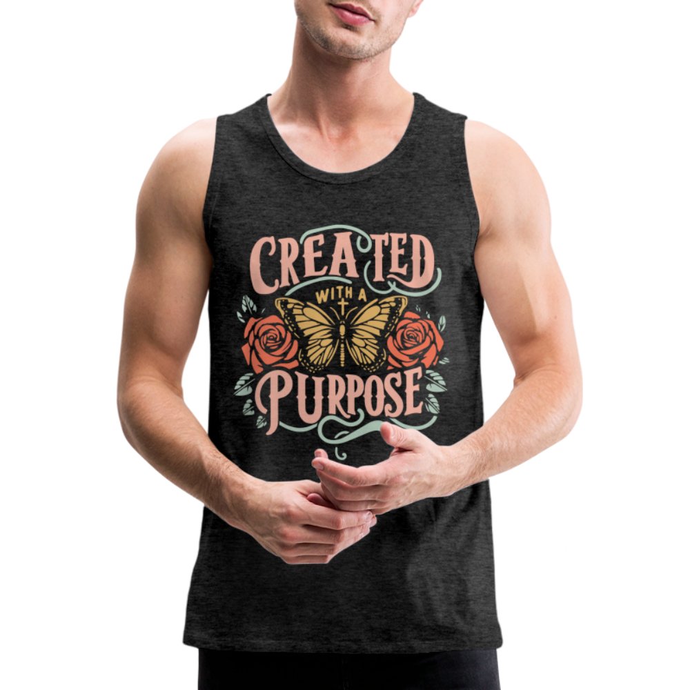 Created with a Purpose Men’s Premium Tank Top - charcoal grey