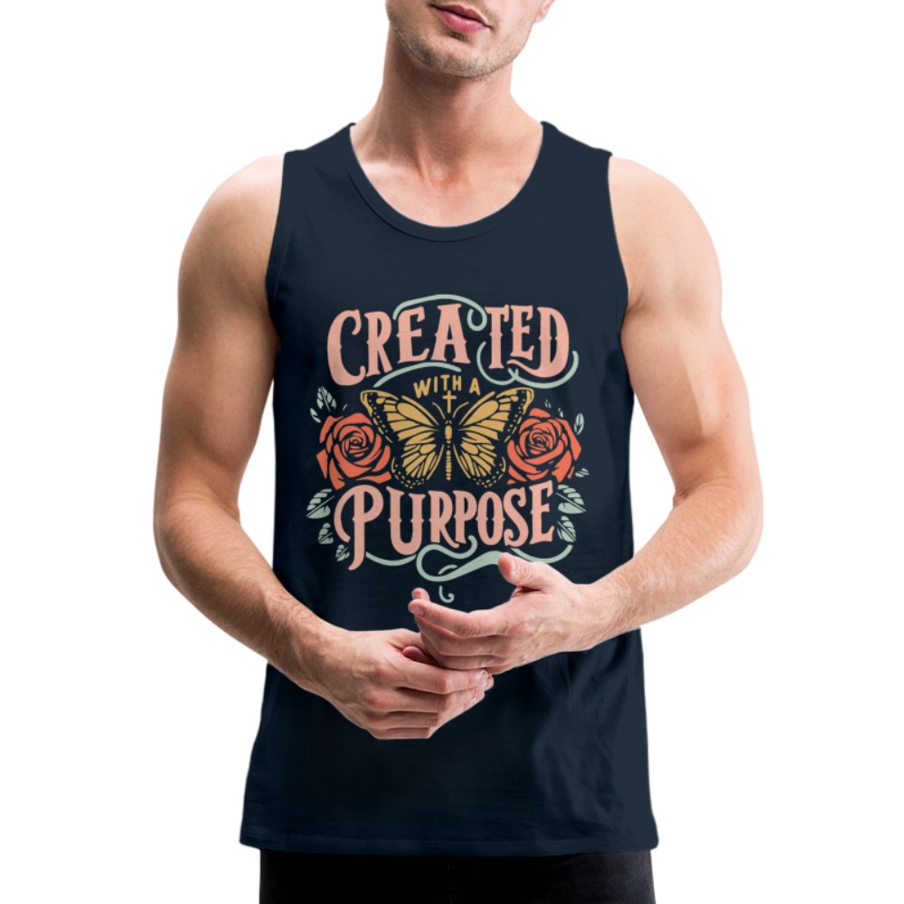 Created with a Purpose Men’s Premium Tank Top - deep navy