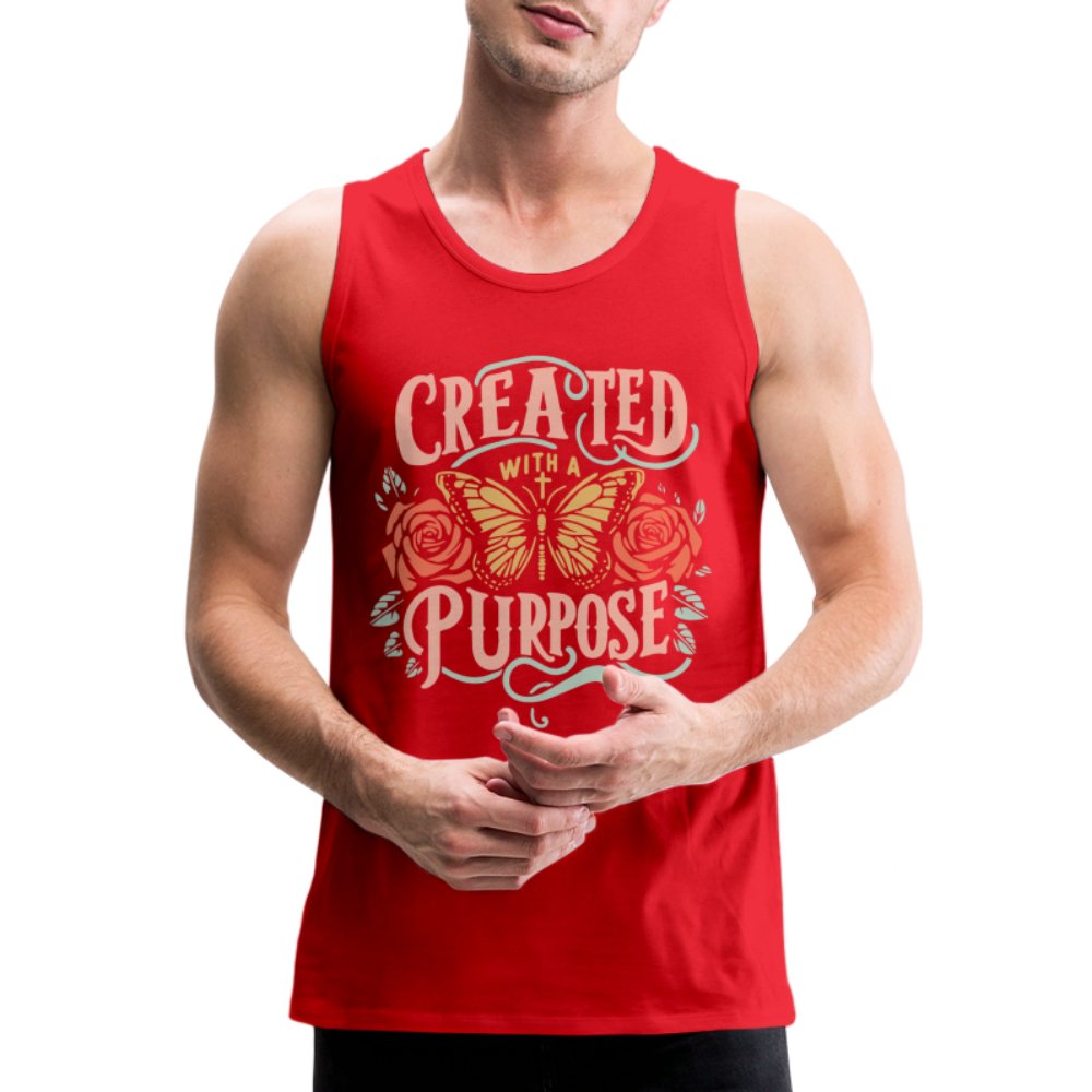 Created with a Purpose Men’s Premium Tank Top - red