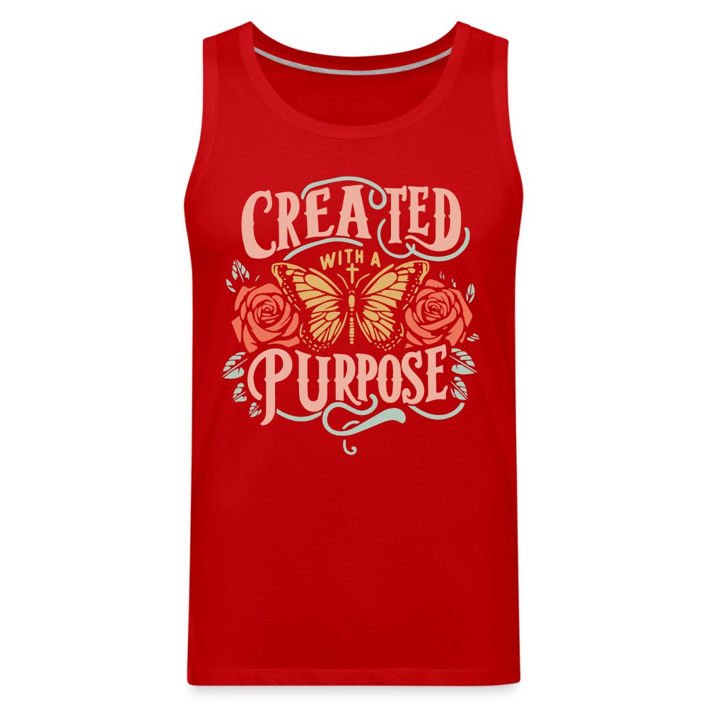 Created with a Purpose Men’s Premium Tank Top - red