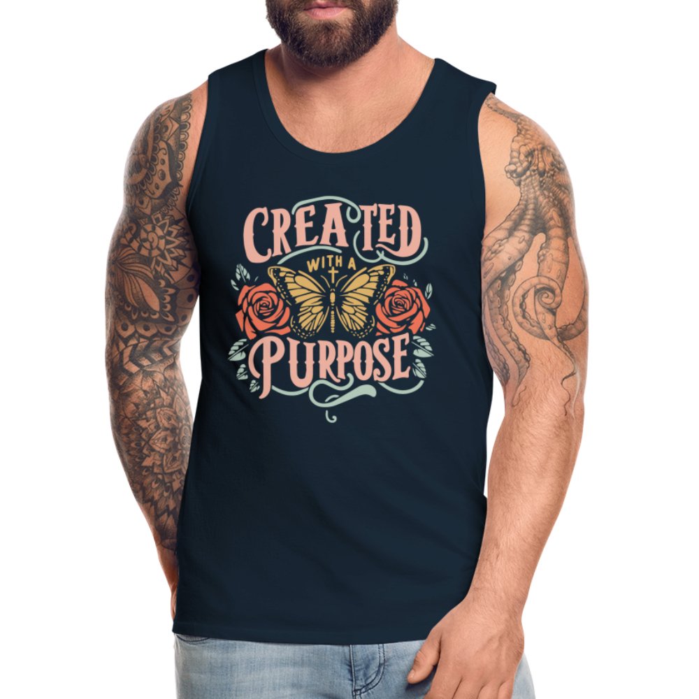 Created with a Purpose Men’s Premium Tank Top - royal blue