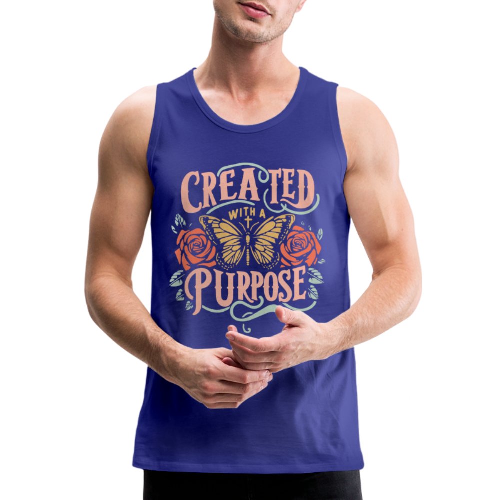 Created with a Purpose Men’s Premium Tank Top - royal blue