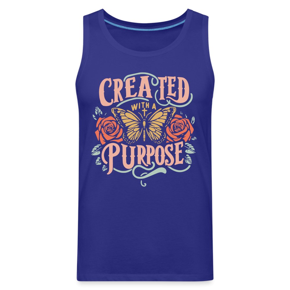 Created with a Purpose Men’s Premium Tank Top - royal blue