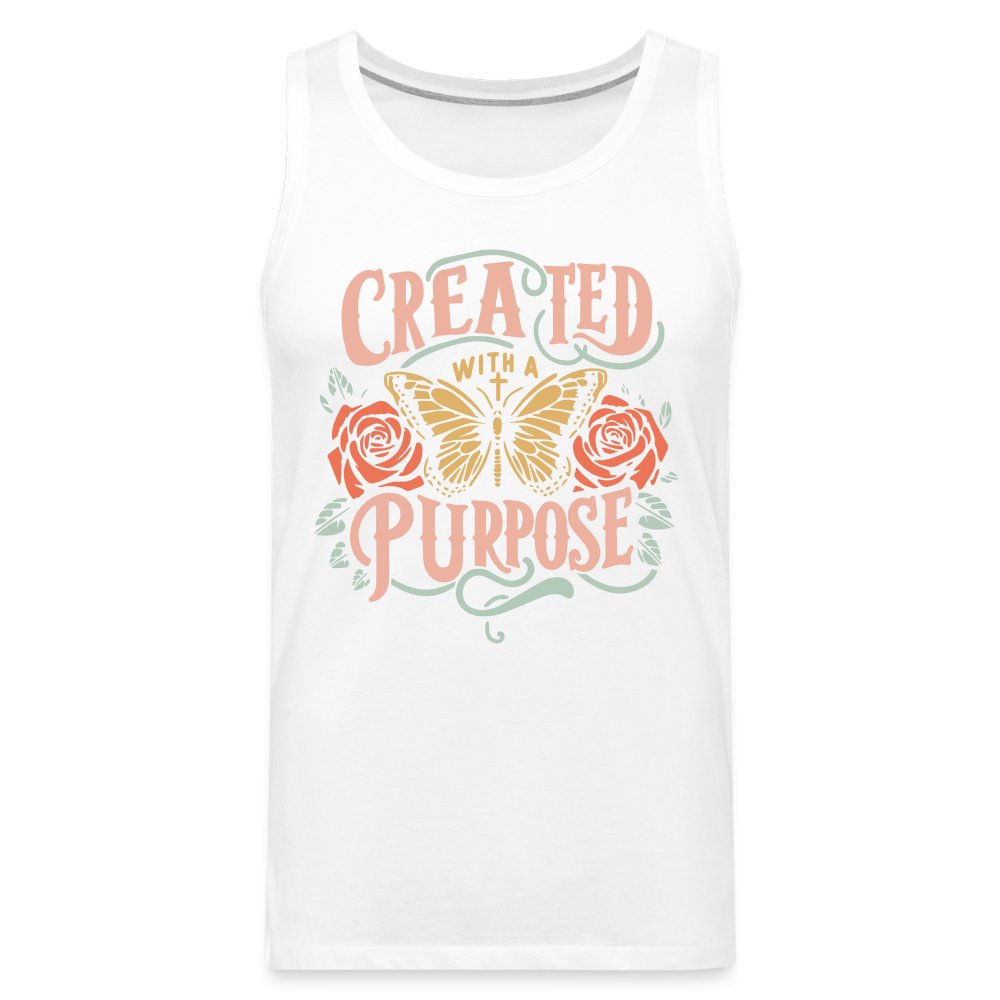 Created with a Purpose Men’s Premium Tank Top - white