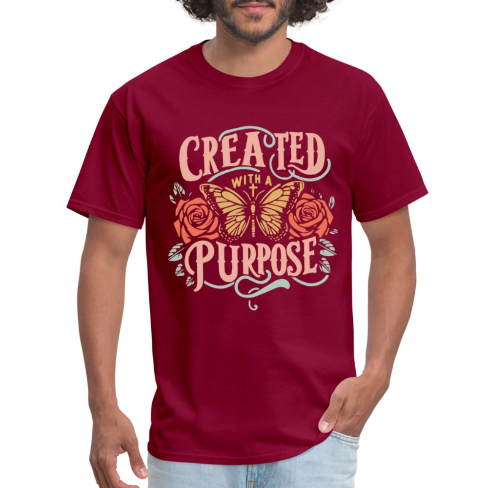 Created with a Purpose T-Shirt - burgundy