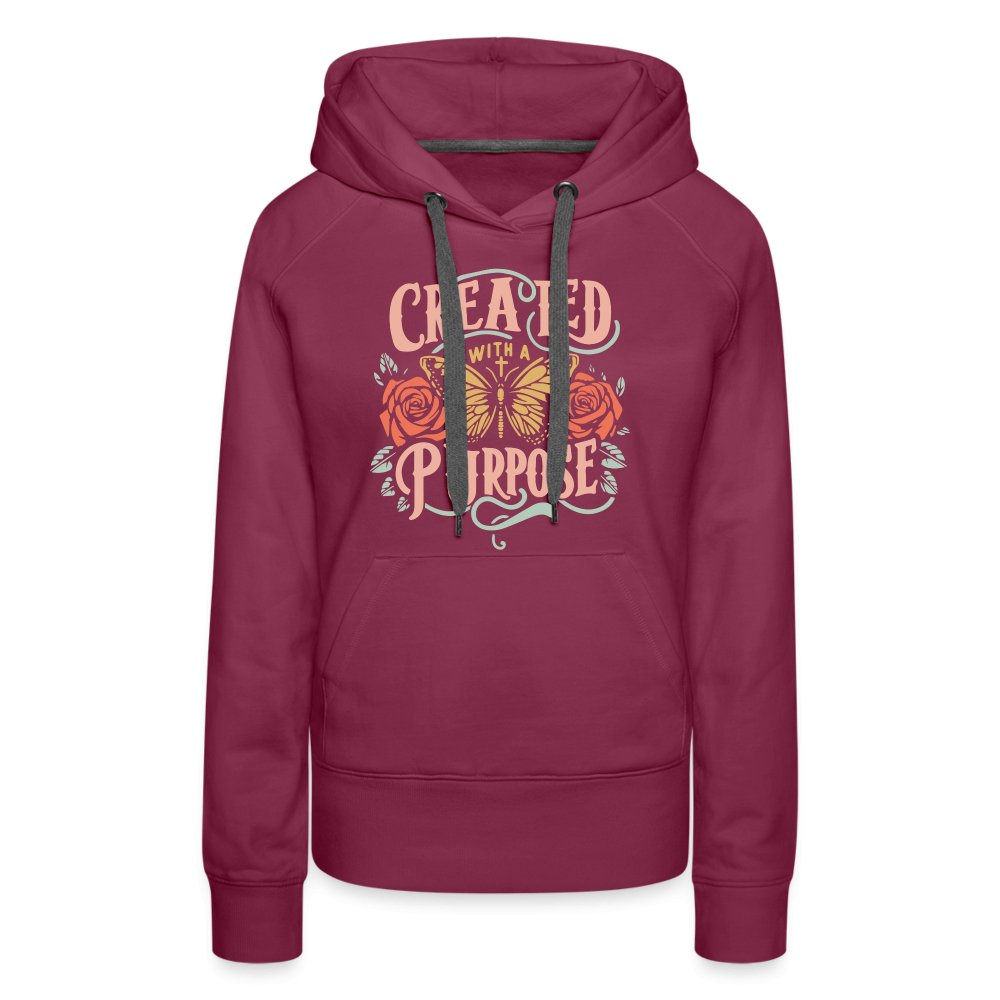 Created with a Purpose Women’s Premium Hoodie - burgundy