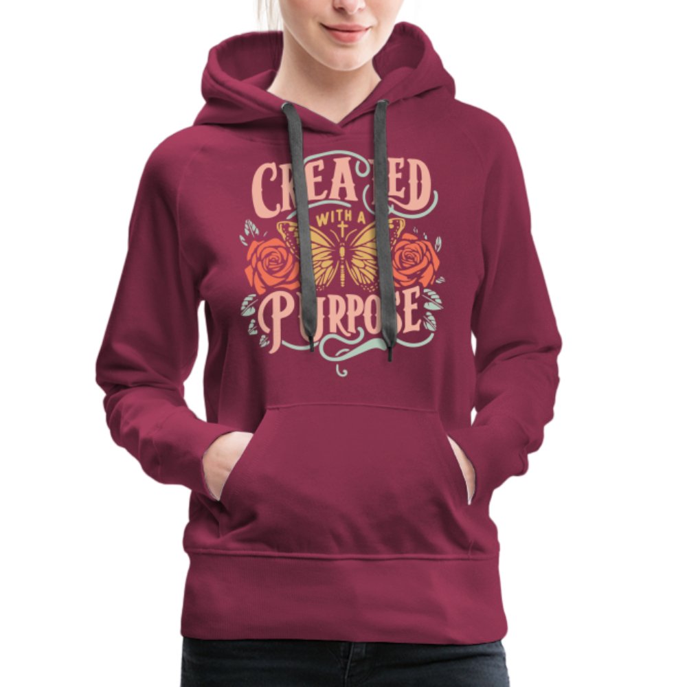 Created with a Purpose Women’s Premium Hoodie - burgundy