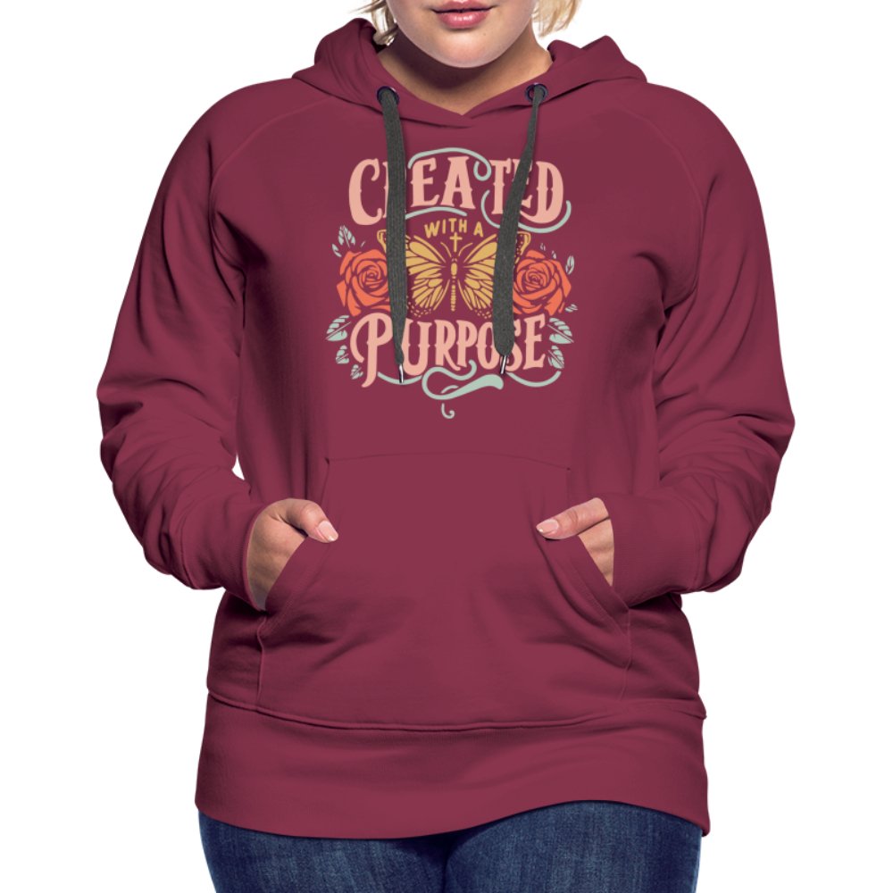 Created with a Purpose Women’s Premium Hoodie - burgundy