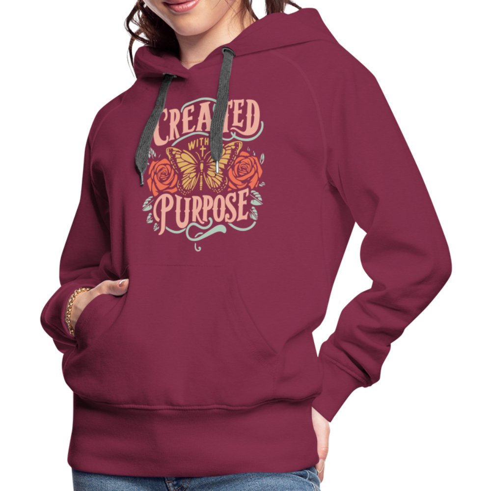 Created with a Purpose Women’s Premium Hoodie - burgundy