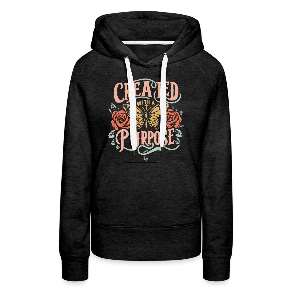 Created with a Purpose Women’s Premium Hoodie - charcoal grey