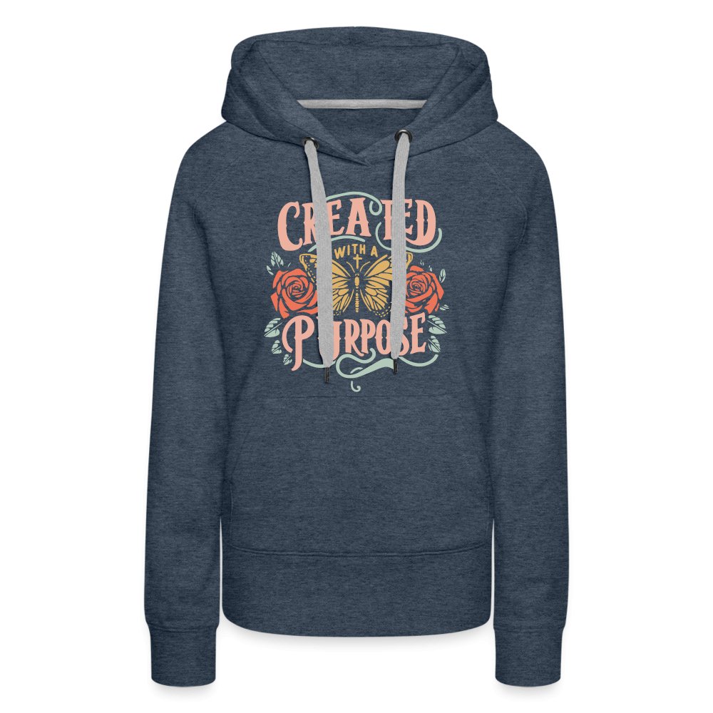 Created with a Purpose Women’s Premium Hoodie - heather denim