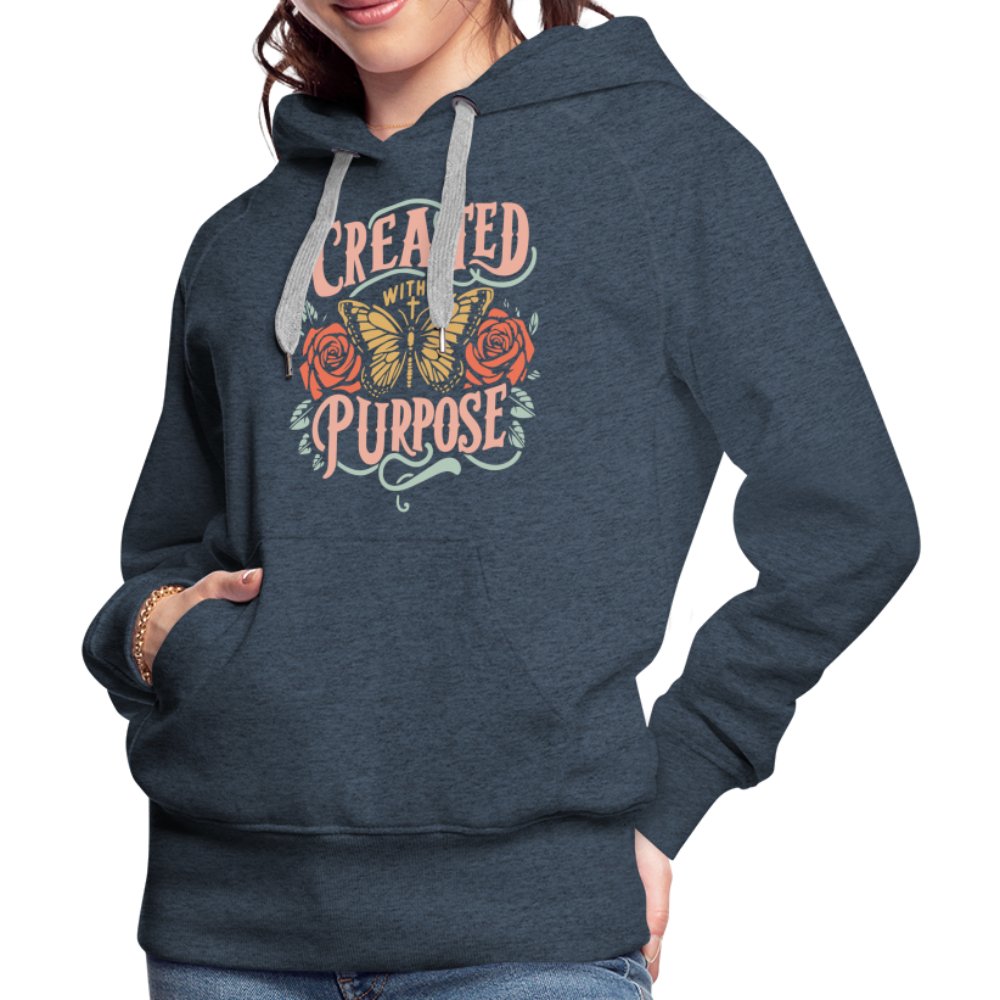 Created with a Purpose Women’s Premium Hoodie - heather denim