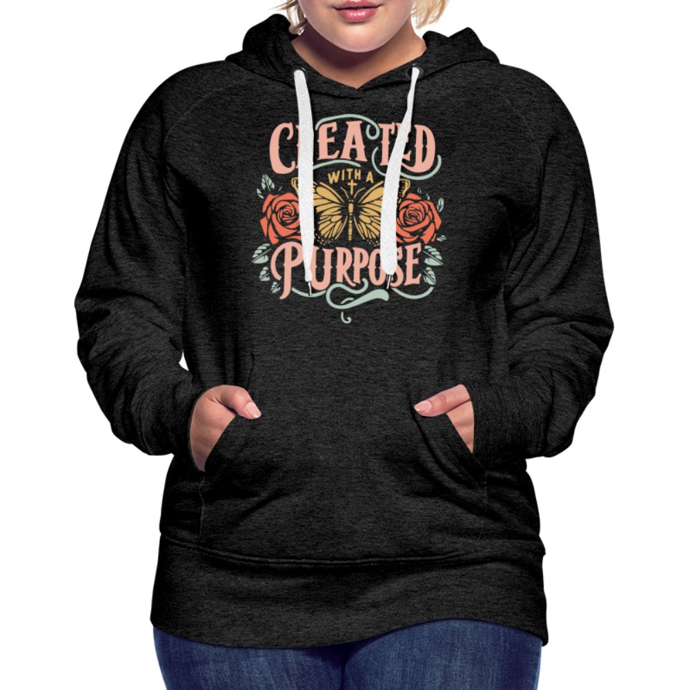 Created with a Purpose Women’s Premium Hoodie - heather denim