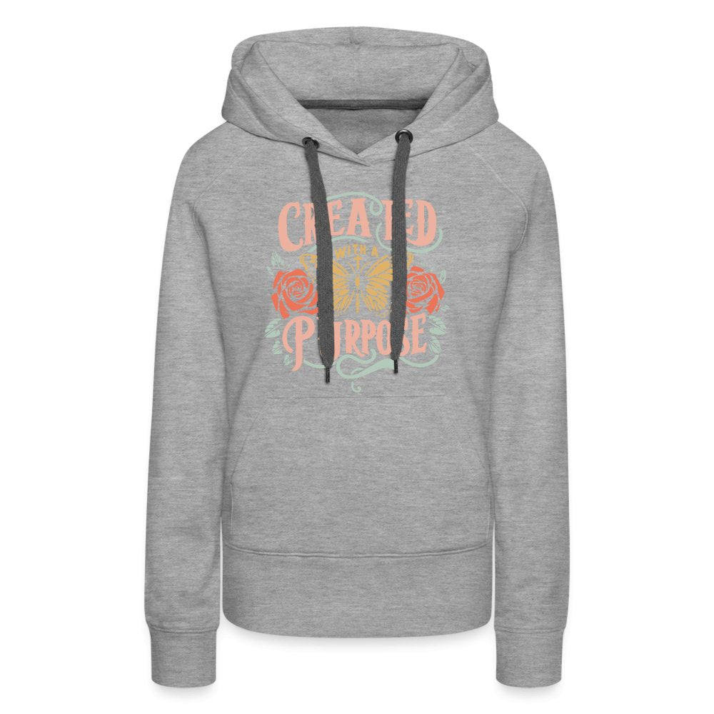 Created with a Purpose Women’s Premium Hoodie - heather grey