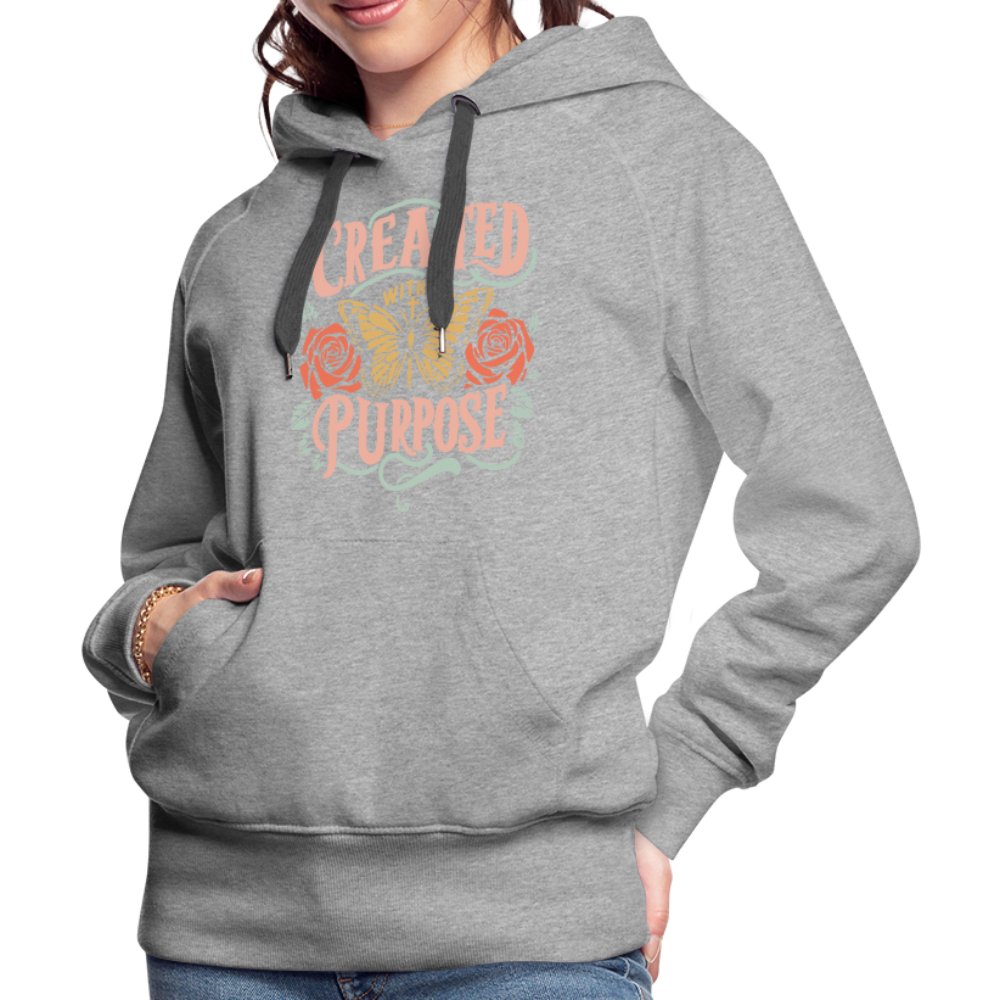 Created with a Purpose Women’s Premium Hoodie - heather grey