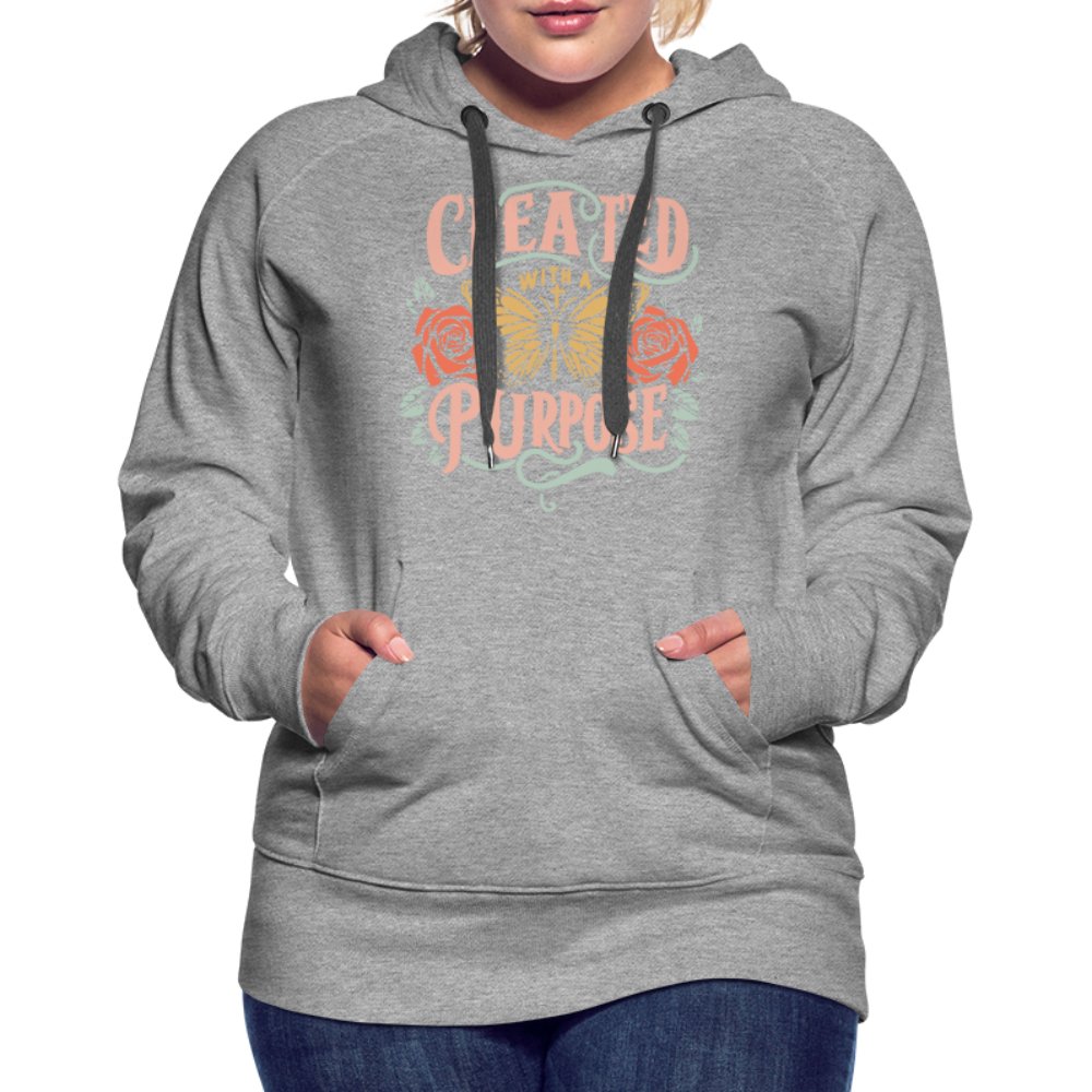 Created with a Purpose Women’s Premium Hoodie - heather grey