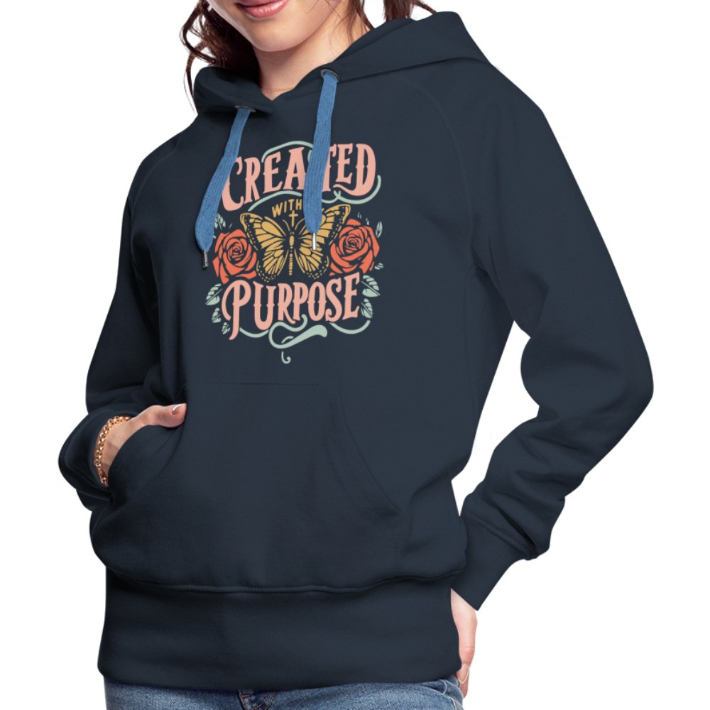 Created with a Purpose Women’s Premium Hoodie - navy