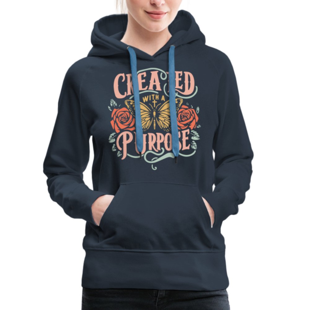 Created with a Purpose Women’s Premium Hoodie - navy