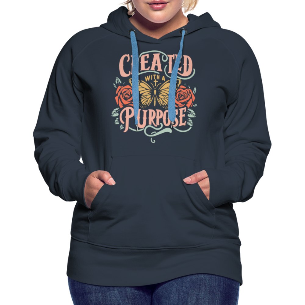 Created with a Purpose Women’s Premium Hoodie - navy