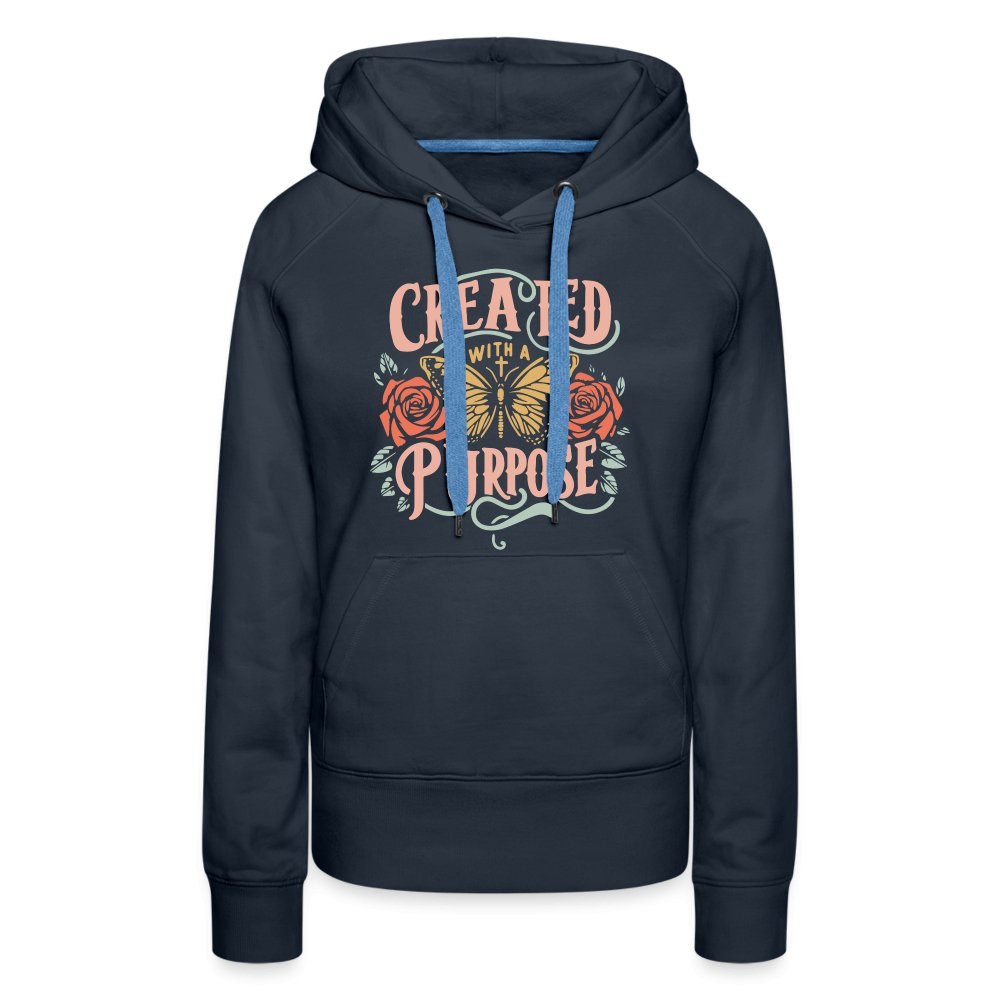 Created with a Purpose Women’s Premium Hoodie - navy