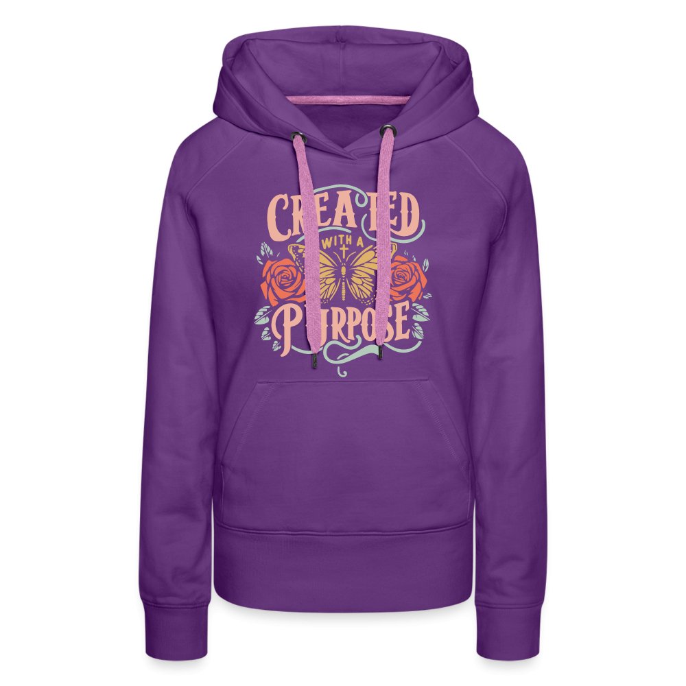 Created with a Purpose Women’s Premium Hoodie - purple