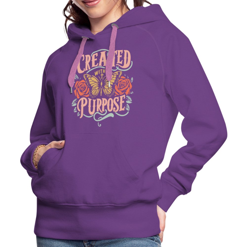 Created with a Purpose Women’s Premium Hoodie - purple