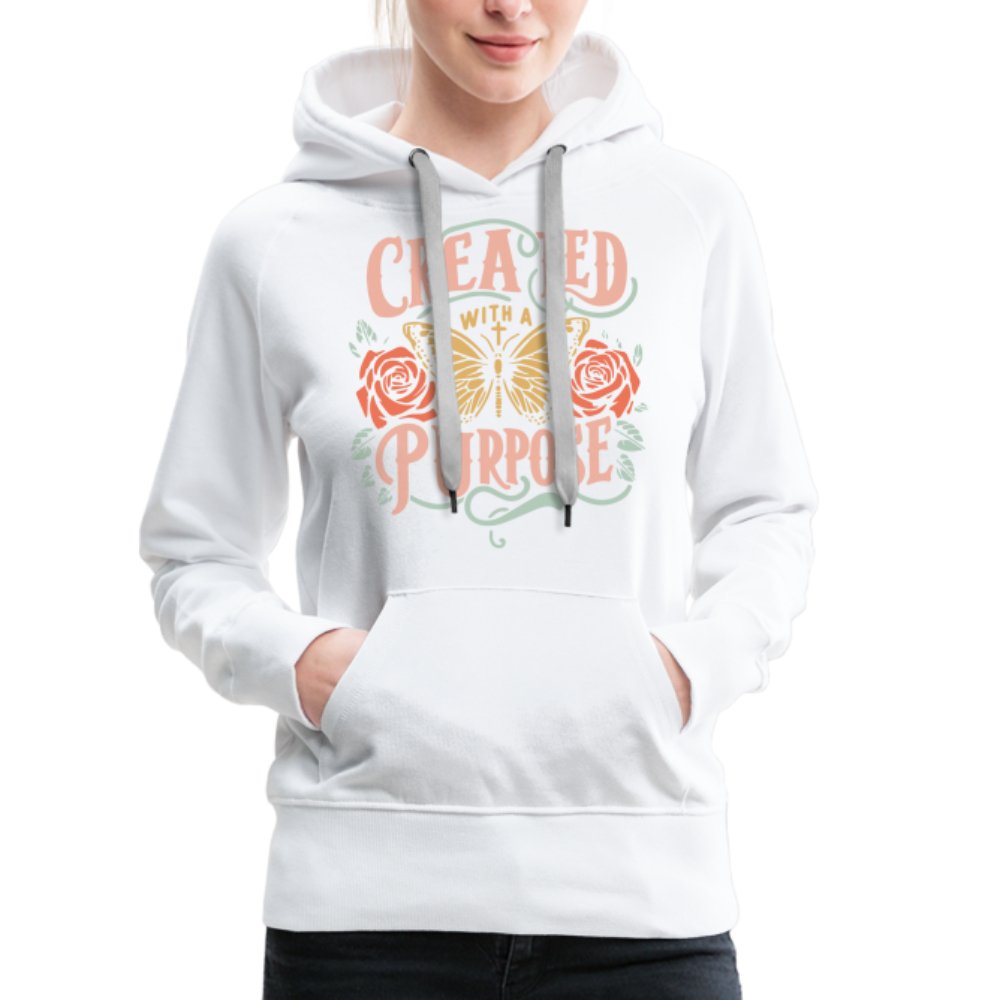 Created with a Purpose Women’s Premium Hoodie - white