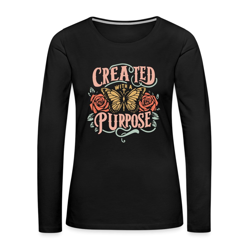 Created with a Purpose Women's Premium Long Sleeve T-Shirt - black