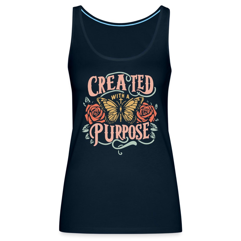 Created with a Purpose Women’s Premium Tank Top - deep navy