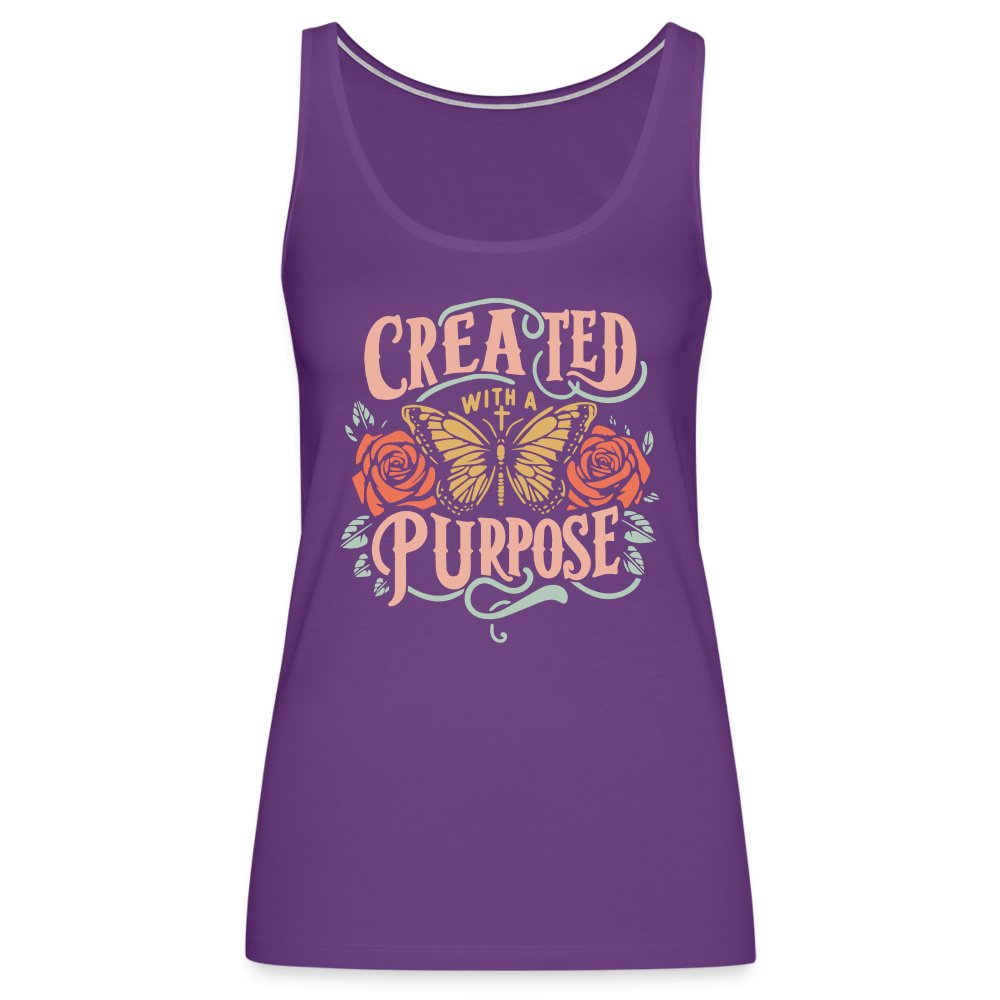 Created with a Purpose Women’s Premium Tank Top - purple