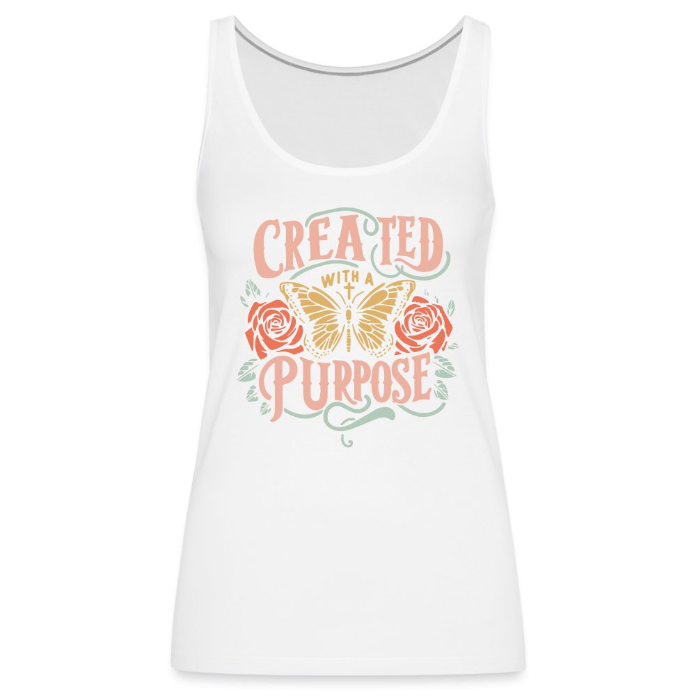 Created with a Purpose Women’s Premium Tank Top - white