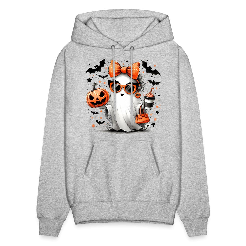 Cute Halloween Mom Ghost Hoodie - heather gray