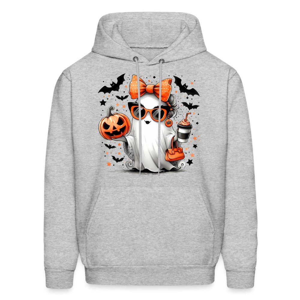 Cute Halloween Mom Ghost Hoodie - heather gray