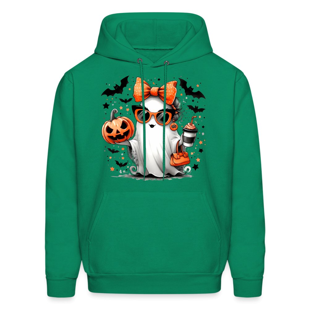 Cute Halloween Mom Ghost Hoodie - kelly green