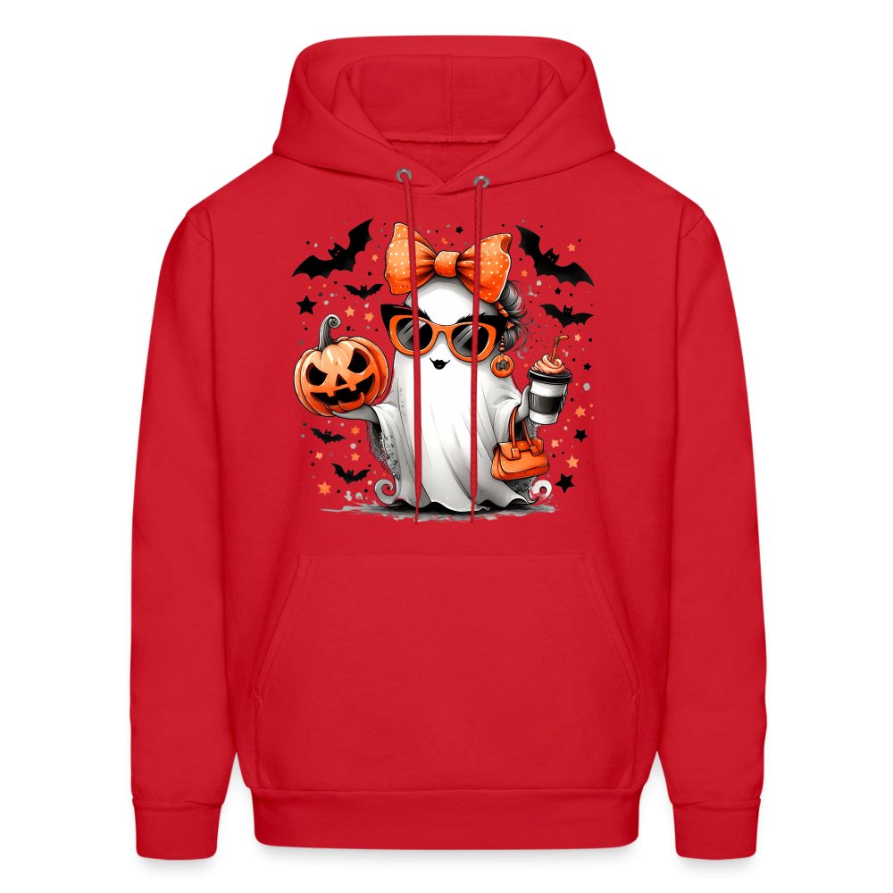 Cute Halloween Mom Ghost Hoodie - red