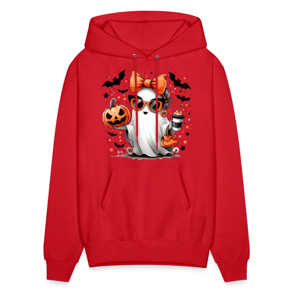 Cute Halloween Mom Ghost Hoodie - red