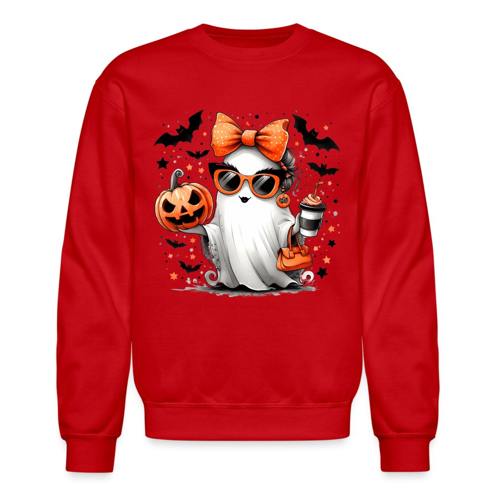 Cute Halloween Mom Ghost Sweatshirt - red