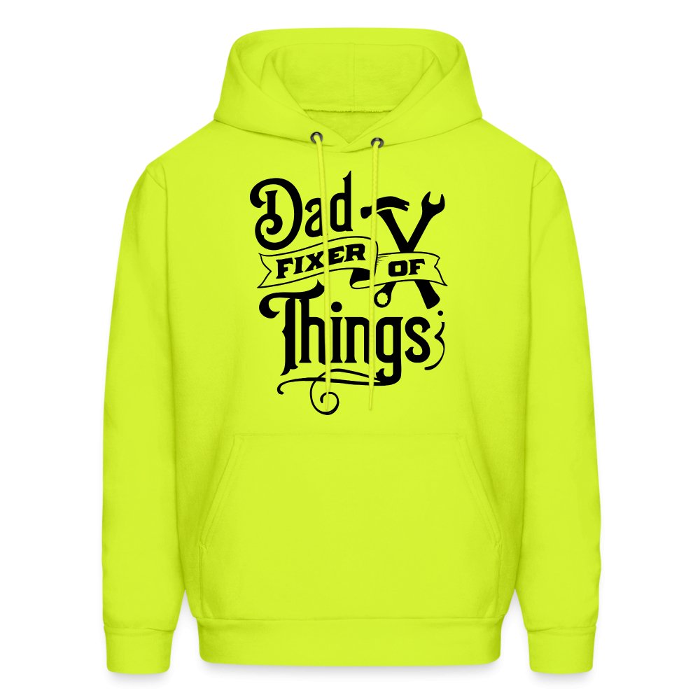 Dad Fixer of Things Hoodie - safety green